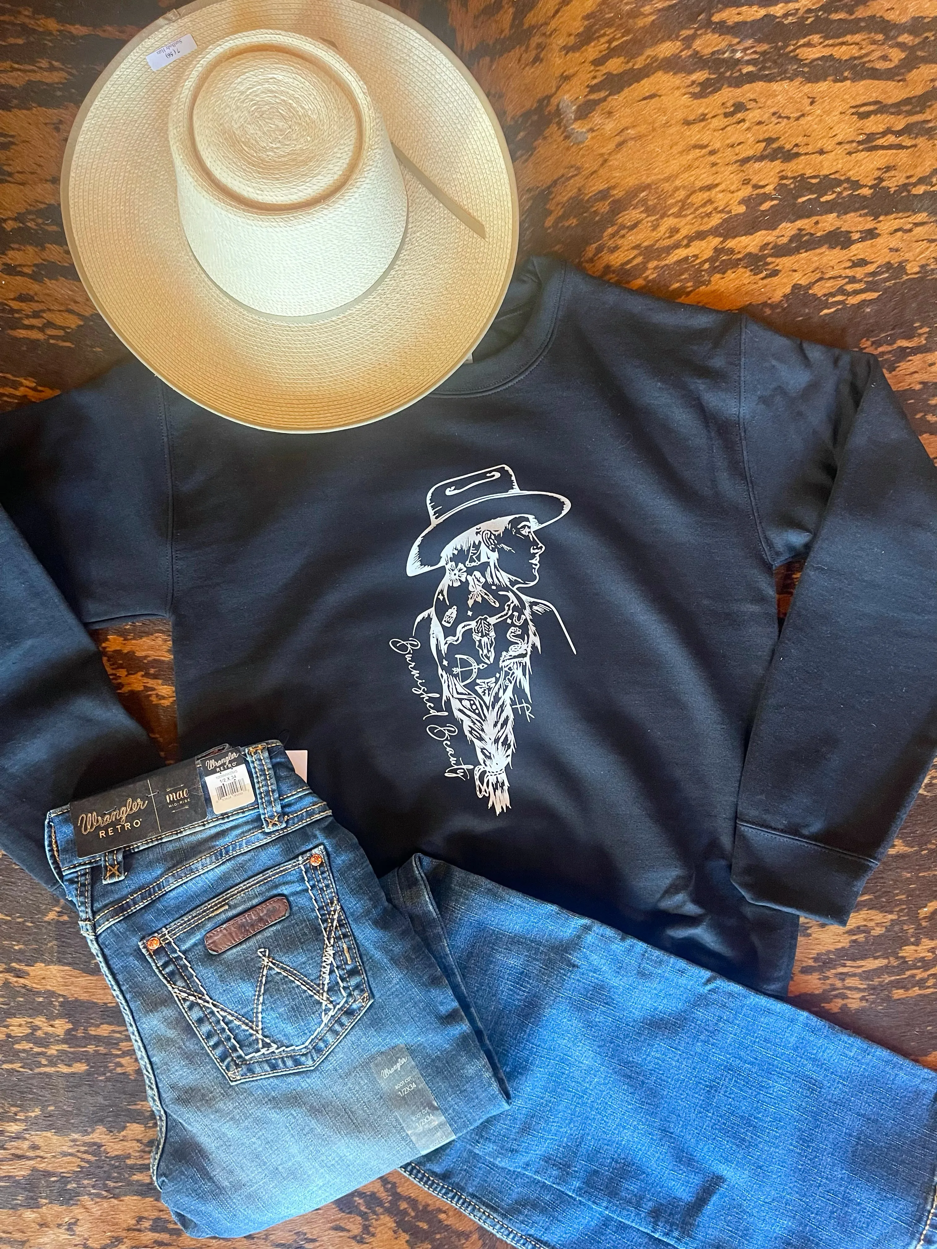 "The Cowgirl Hat Stories" Crewneck Sweater