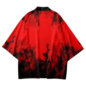 Red Flame Yukata Top