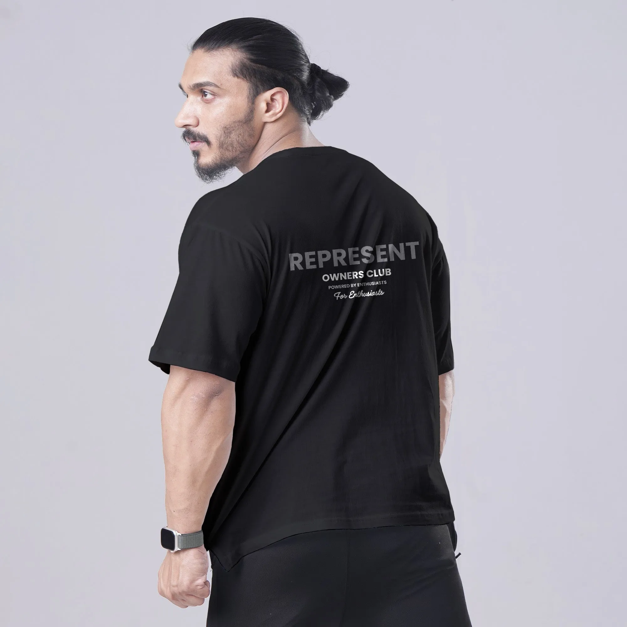 REPRESENT BLACK OVERSIZED TEE