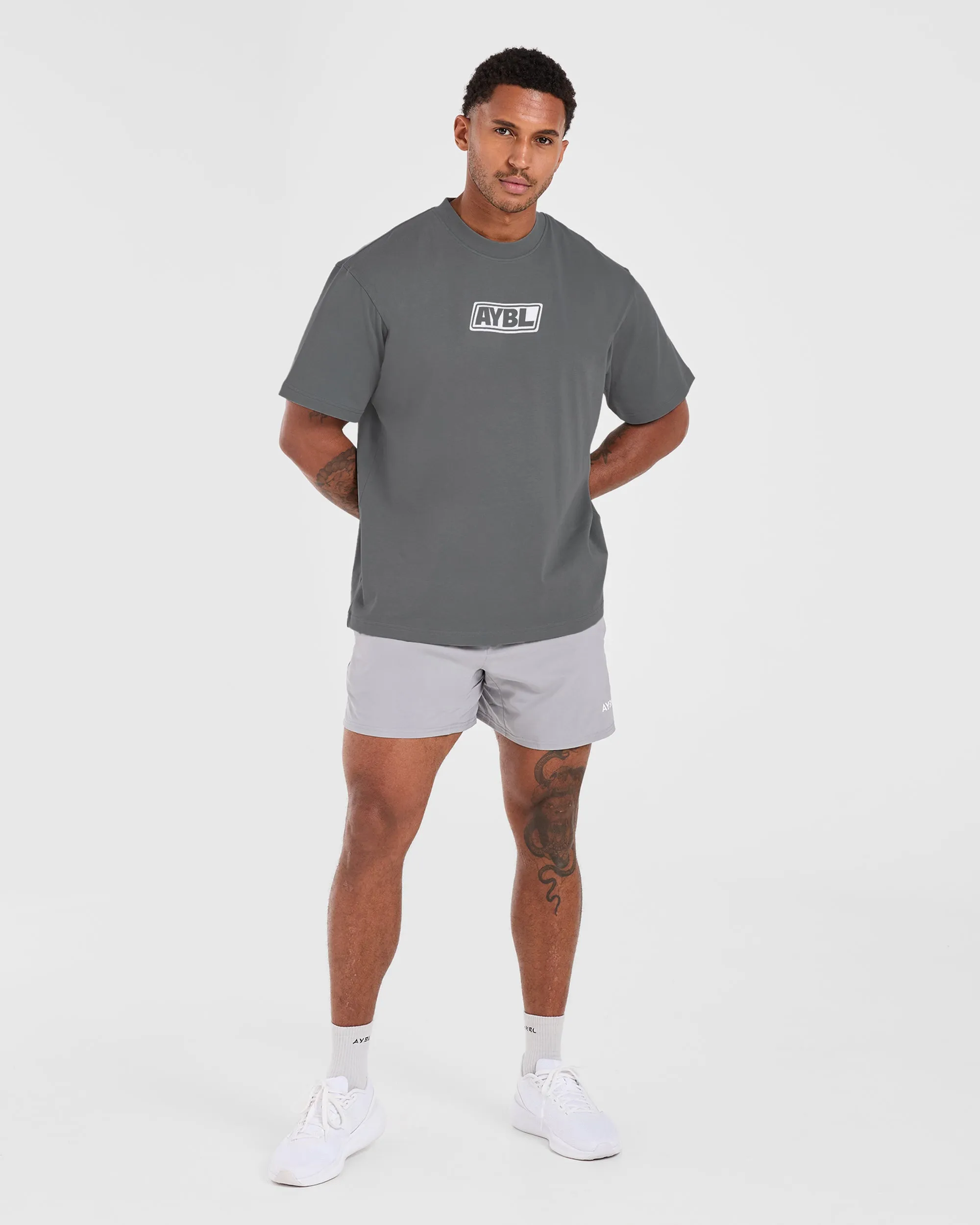 Retro Oversized T Shirt - Steel
