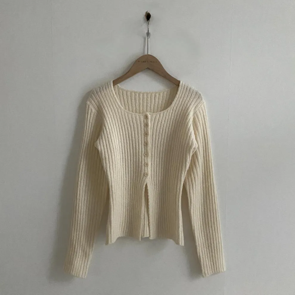 Retro Square Collar Ribbon Sweater