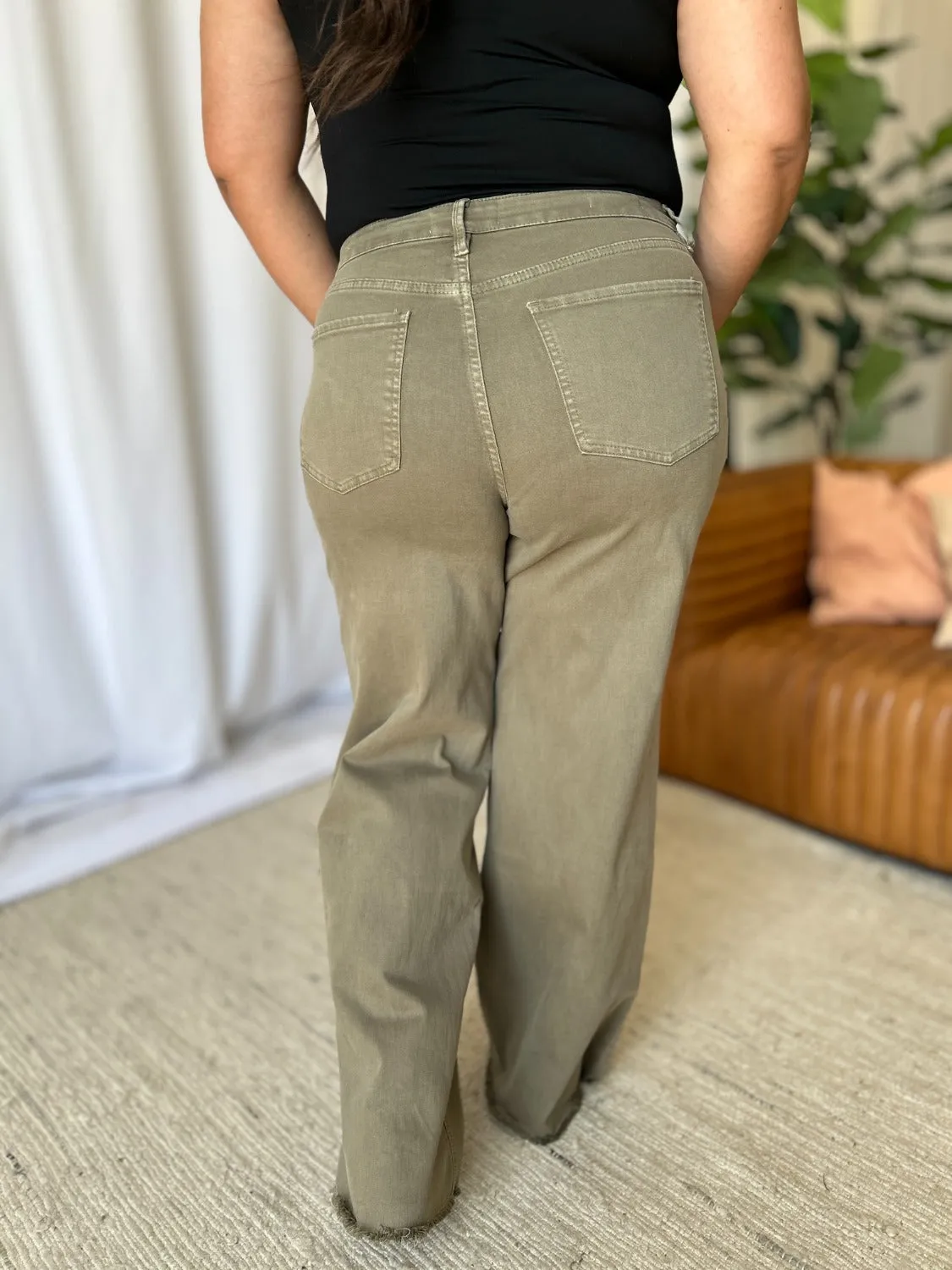 RFM High Rise Garment Dye Wide Leg  Jeans