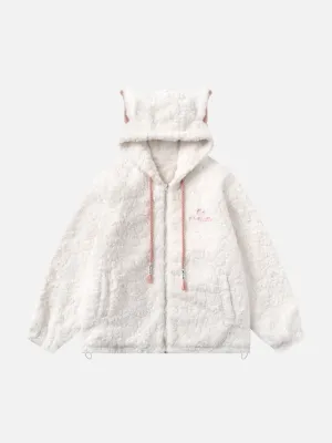 Rimiro - Plush Ear Hoodie Jacket