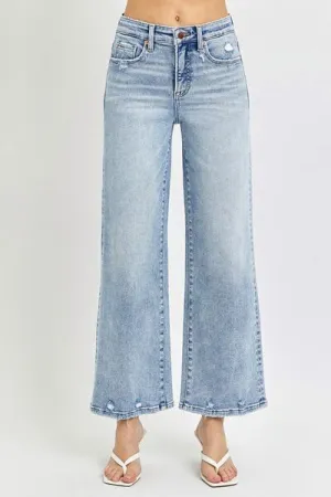 RISEN Full Size Tummy Control High Rise Crop Wide Leg Jeans ONLINE EXCLUSIVE