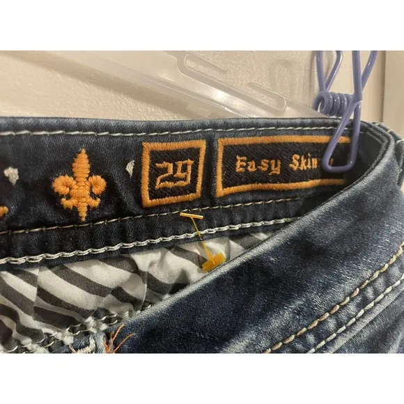 Rock Revival Jeans Women 29 Low Rise Medium Wash Cherilyn Taper Leg Logo‎