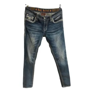 Rock Revival Jeans Women 29 Low Rise Medium Wash Cherilyn Taper Leg Logo‎