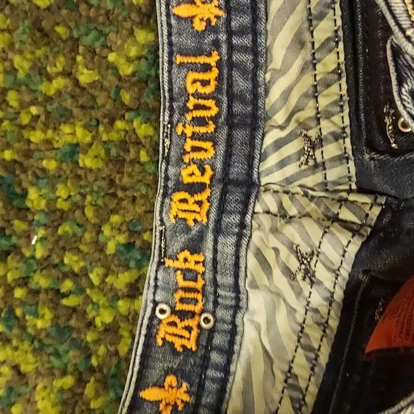 Rock Revival Kate Skinny Low Rise Sequin Pockets Size 26