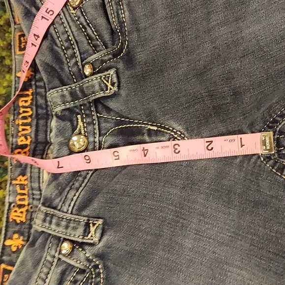 Rock Revival Kate Skinny Low Rise Sequin Pockets Size 26