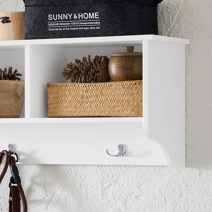 Rootz MDF Coat Rack - Cloakroom Strip - Wall Mounted Hanger - 3 Metal Hooks - Durable Design - 100x30x20cm