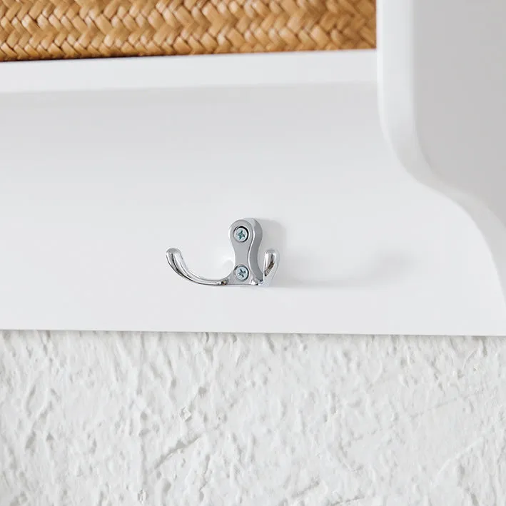 Rootz MDF Coat Rack - Cloakroom Strip - Wall Mounted Hanger - 3 Metal Hooks - Durable Design - 100x30x20cm