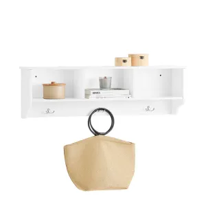 Rootz MDF Coat Rack - Cloakroom Strip - Wall Mounted Hanger - 3 Metal Hooks - Durable Design - 100x30x20cm