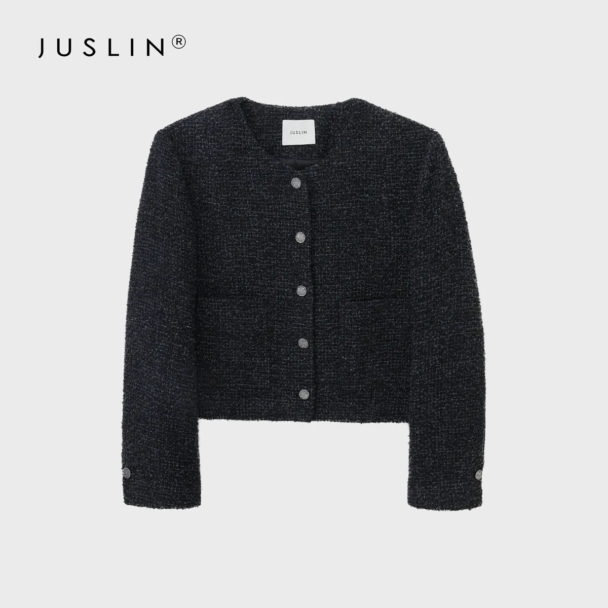Round Button Textured Jacket