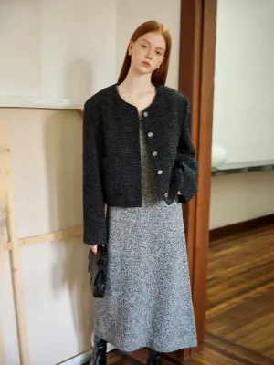 Round Button Textured Jacket
