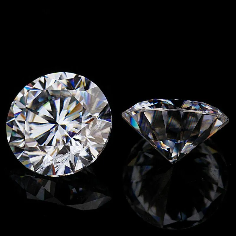 Round Cut Loose Moissanite Stone | White D Color VVS1 | Loose Moissanite with Certificate