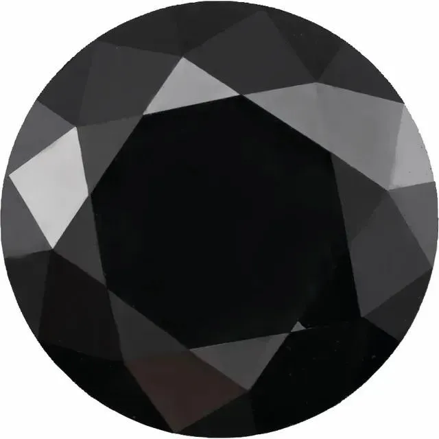 Round Diamond Faceted FAB Black Moissanite Loose Stone