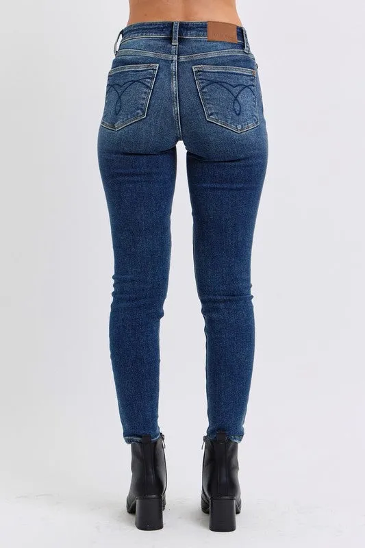 Sadie Mid-Rise Skinny Jeans - Judy Blue, Stretch Denim, Slim Fit, Pockets