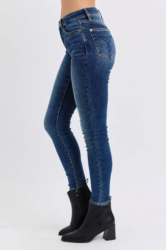 Sadie Mid-Rise Skinny Jeans - Judy Blue, Stretch Denim, Slim Fit, Pockets