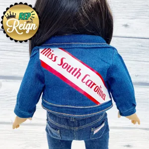 Sash Sisters Banner Bling Custom Denim Jacket