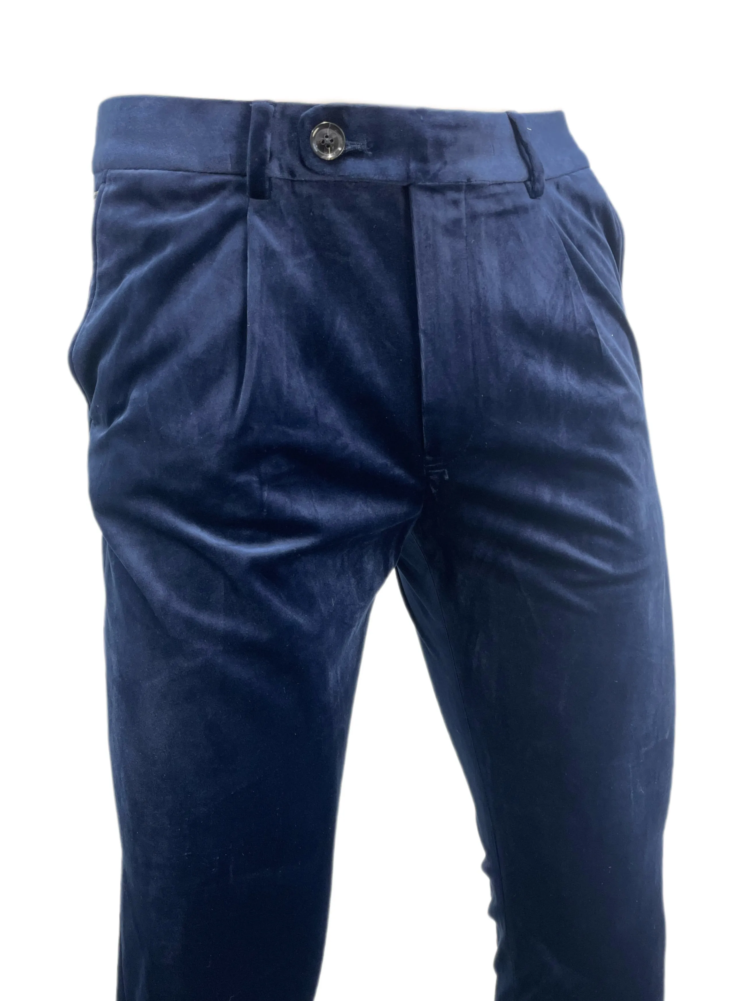 SCOTCH & SODA Men's Navy Velvet Casual Trousers #555 S NWOT