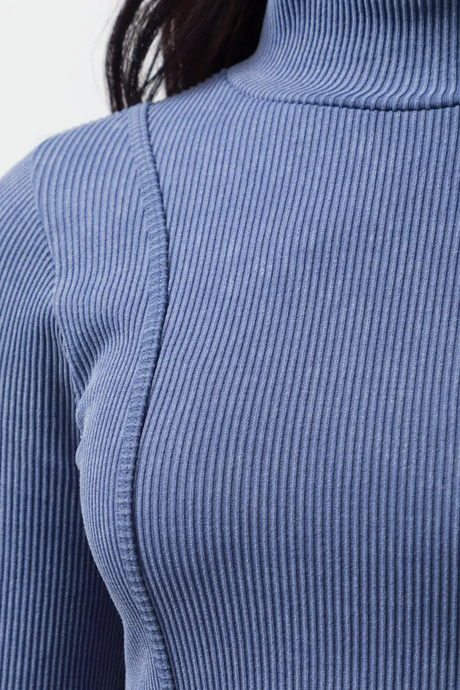 Seamless Long Sleeve Top Blue