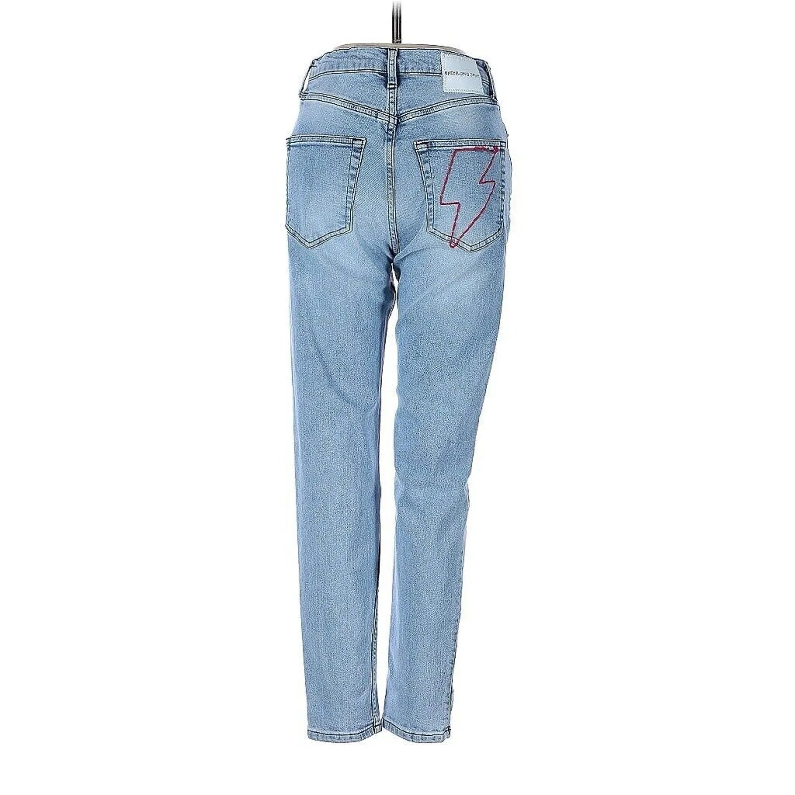 SEO Title: Unemployed Denim Women's Lightning Bolt Skinny Jeans, Size 26 X 26.5