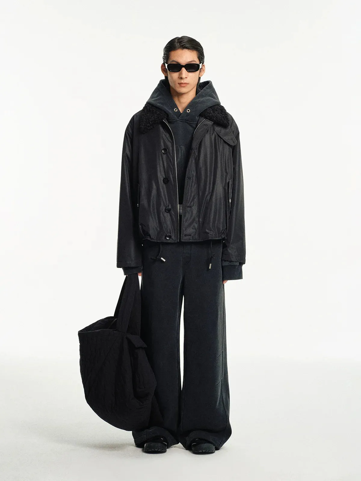 Shearling-Collared Quilted Jacket