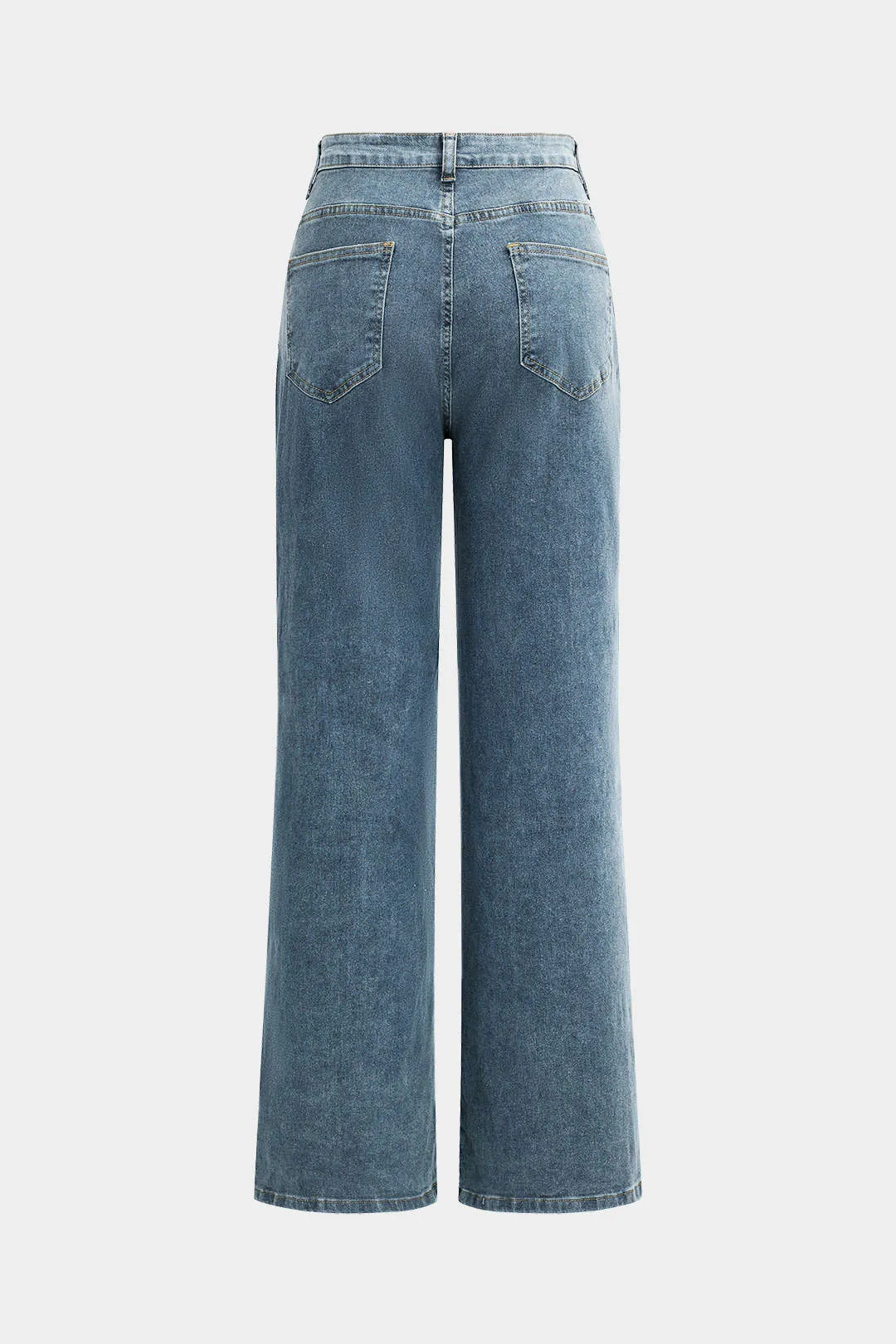 Shelley - Stylish Cut Out Design Woman's Straight Leg Jeans