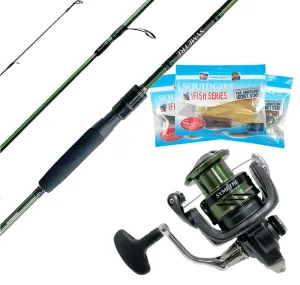 Shimano Symetre 902 Shore Spin Combo With Free Soft Plastics