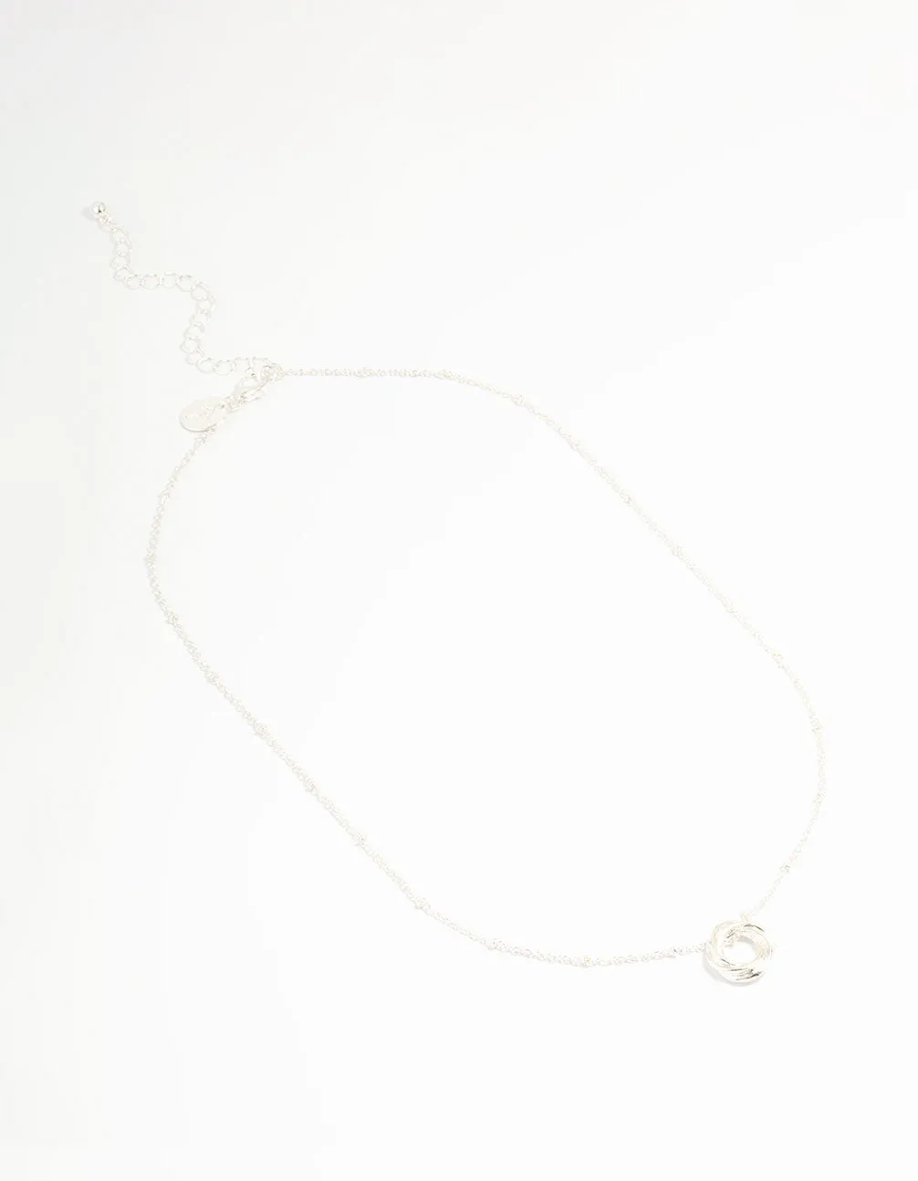Silver Ball Chain O Ring Necklace