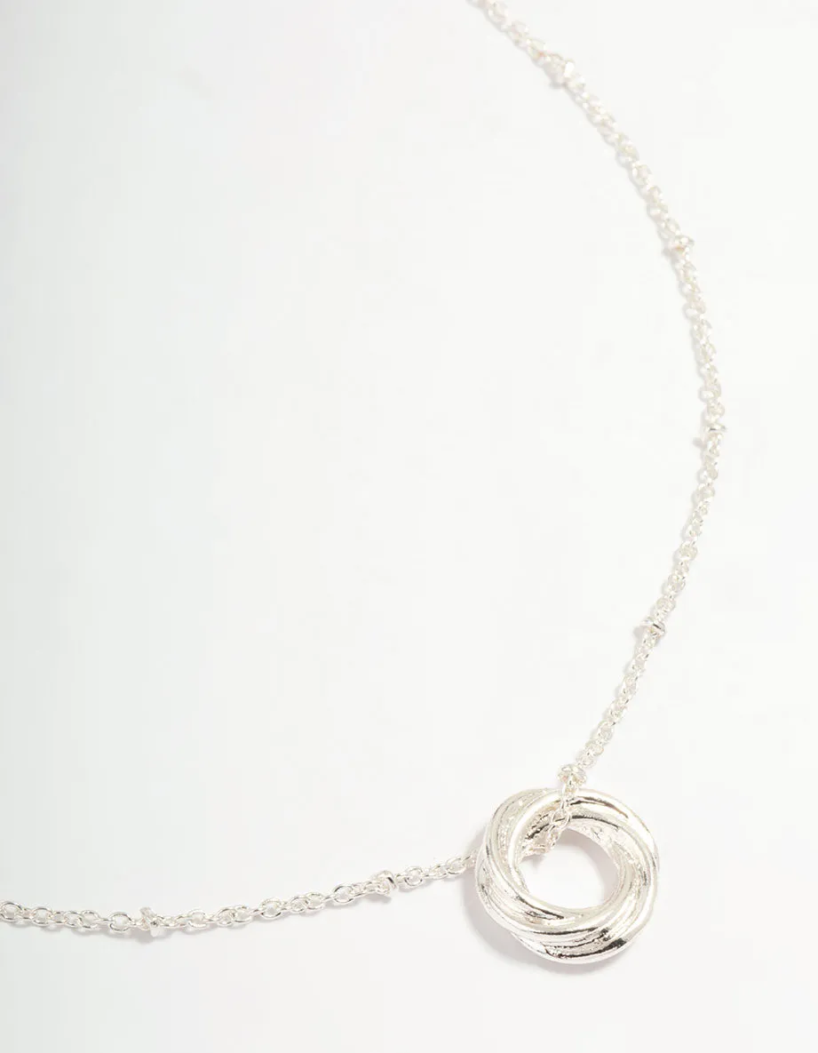 Silver Ball Chain O Ring Necklace
