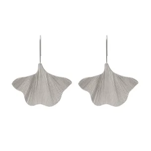 Silver-Plated Lotus Leaf Drop Earrings