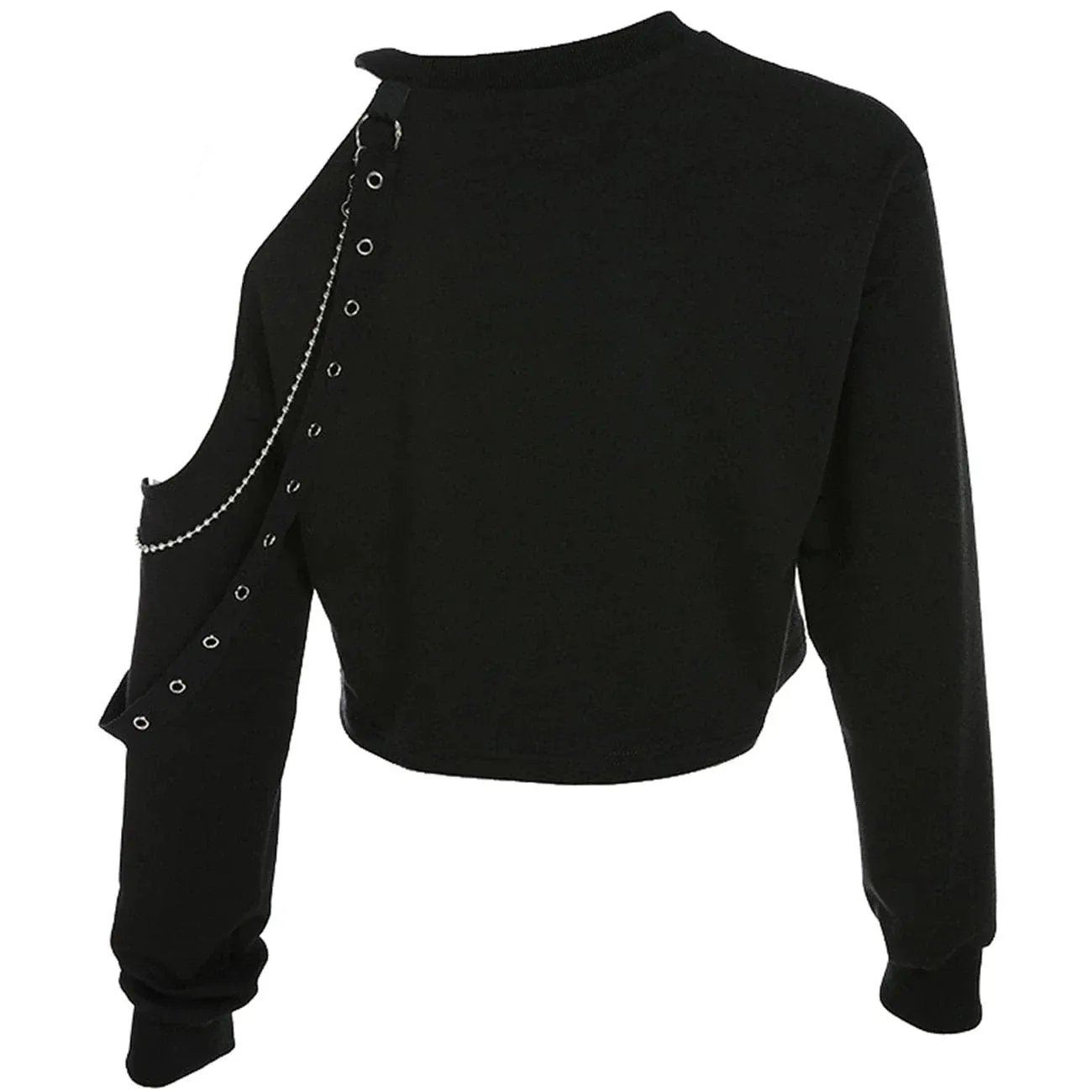 Single Shoulder Hollow Sweater