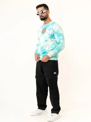 Sky Blue Love Kindness Gratitude and Peace Tie-Dye Sweatshirt