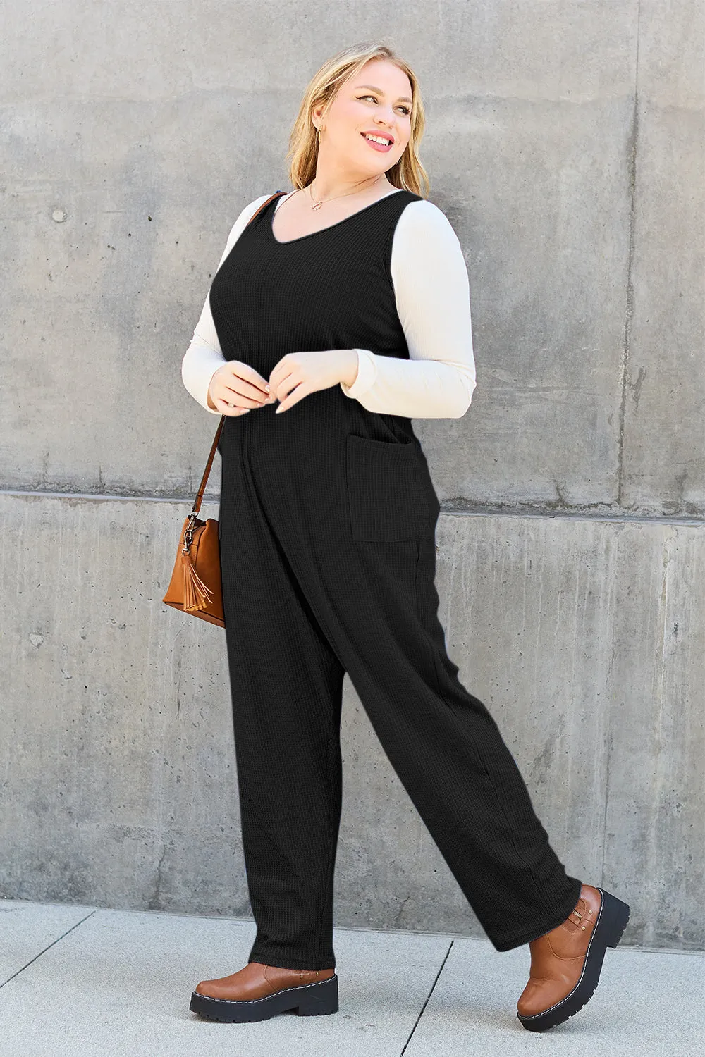Sleeveless Straight Jumpsuit Sizes Small to 3XL