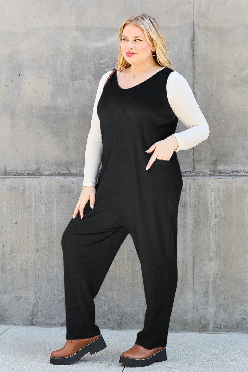 Sleeveless Straight Jumpsuit Sizes Small to 3XL