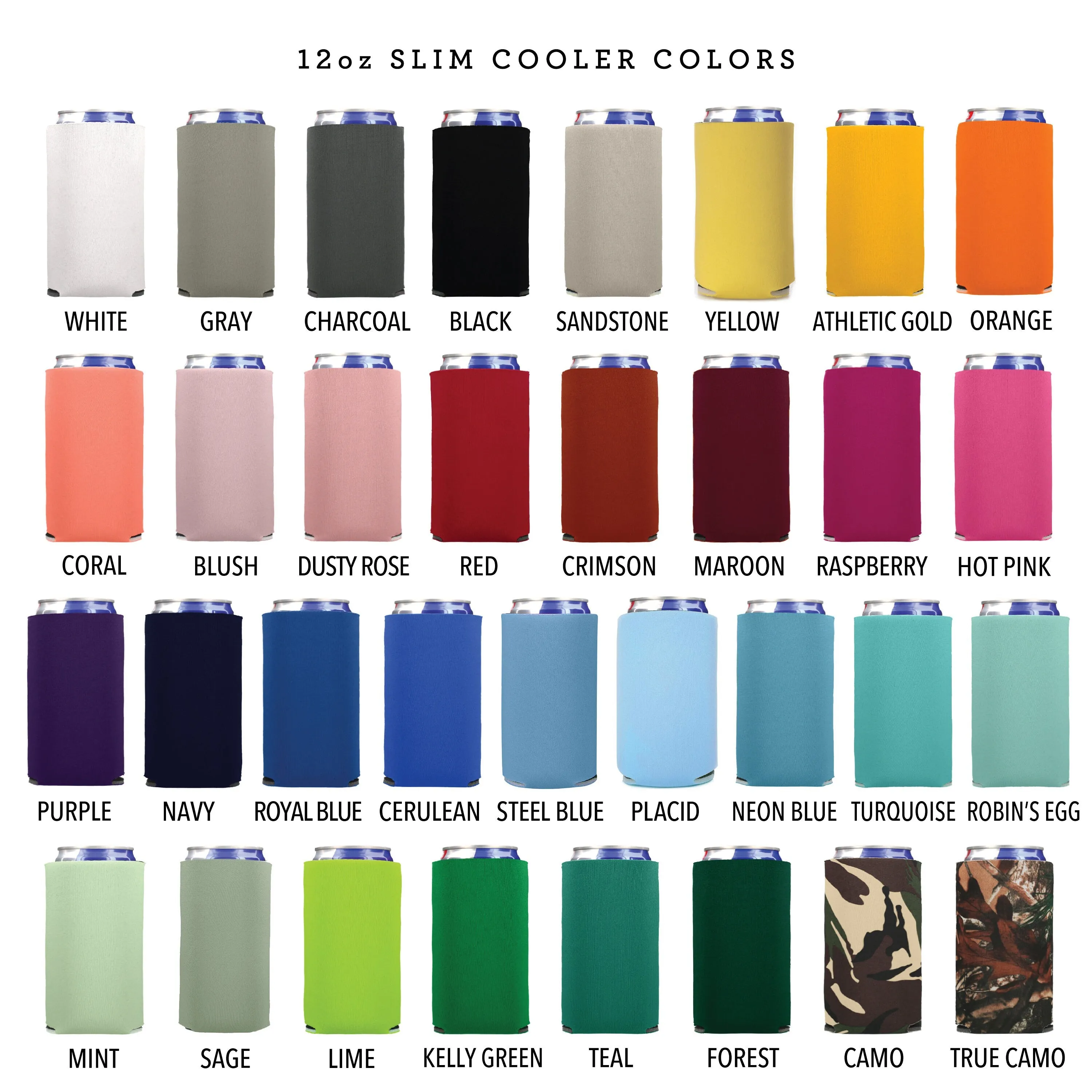 Slim 12oz Wedding Can Cooler #41S - Best Day Ever