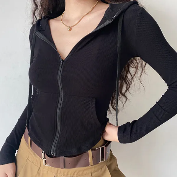Slim fit threaded hoodie