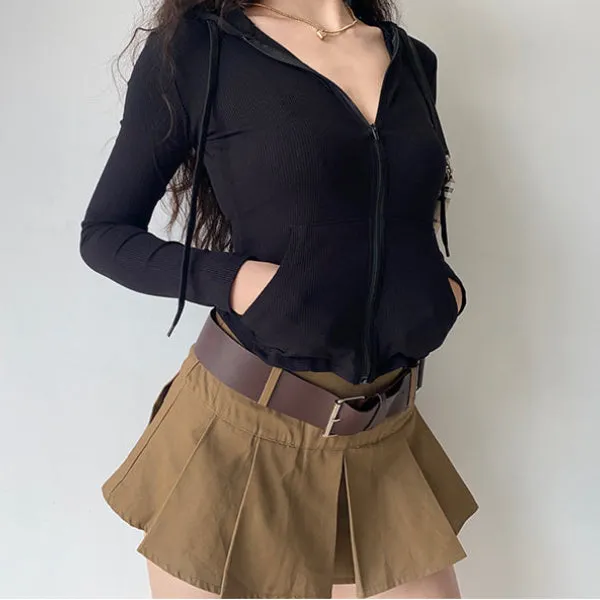 Slim fit threaded hoodie