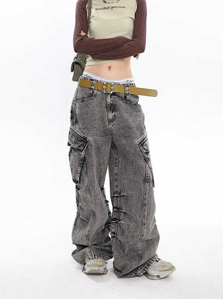 Slouchy Wide Leg Cargo Jeans