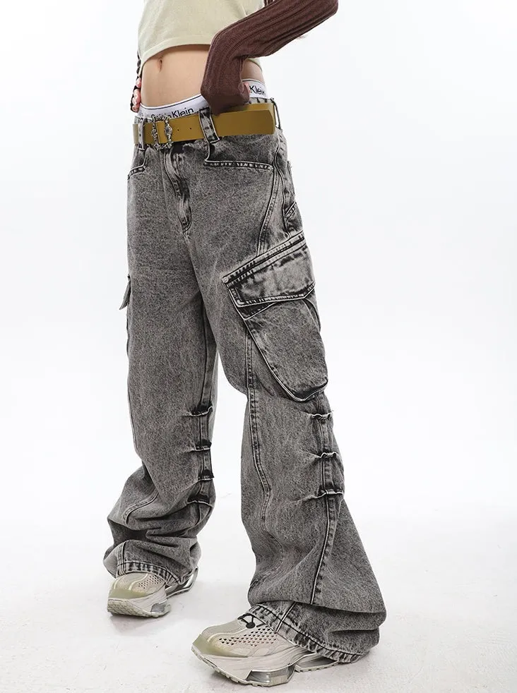 Slouchy Wide Leg Cargo Jeans