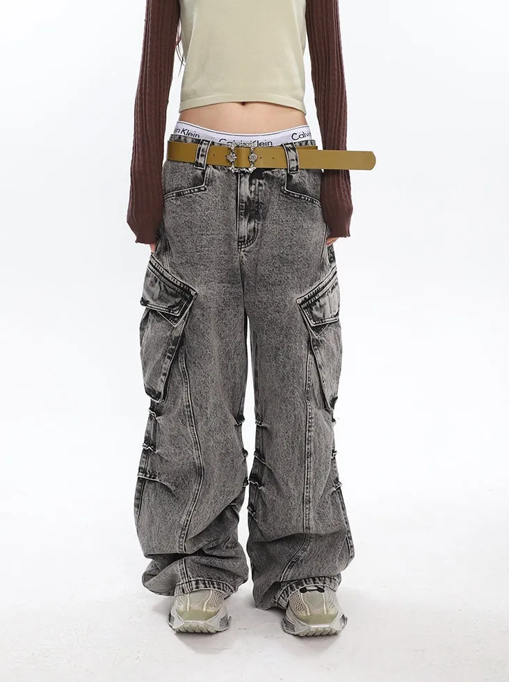 Slouchy Wide Leg Cargo Jeans