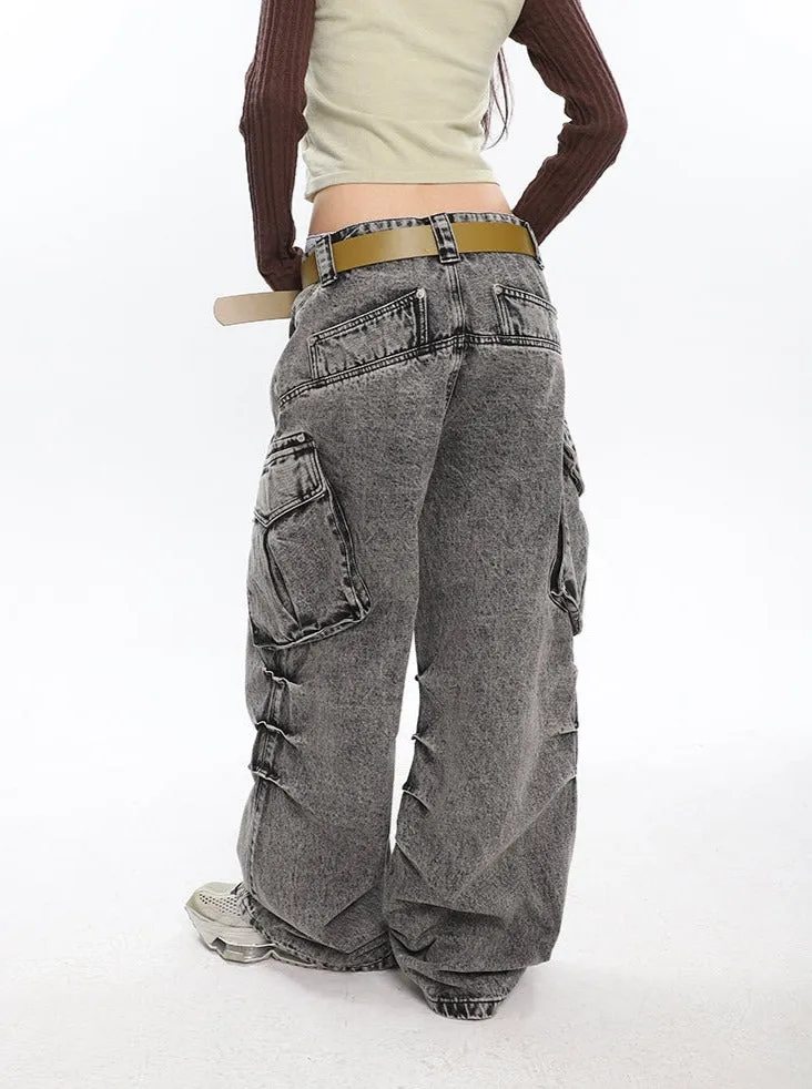 Slouchy Wide Leg Cargo Jeans