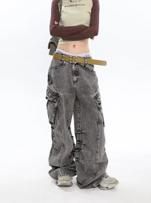 Slouchy Wide Leg Cargo Jeans