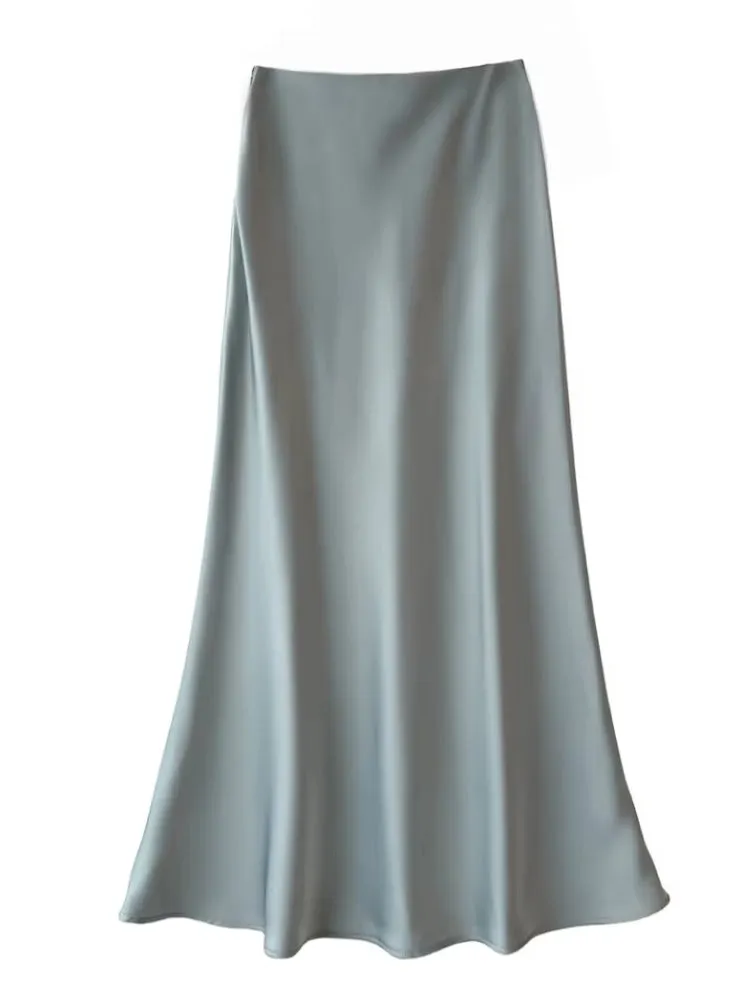 Smooth and silky Hip Wrap Zipper Skirt For Office Lady