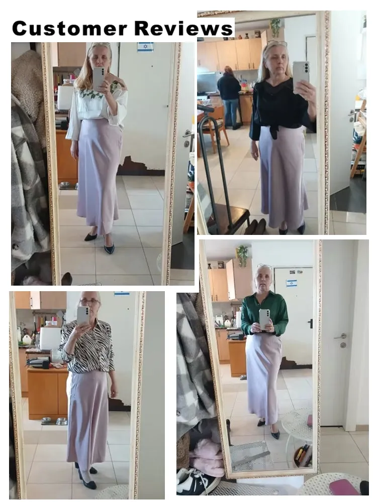 Smooth and silky Hip Wrap Zipper Skirt For Office Lady