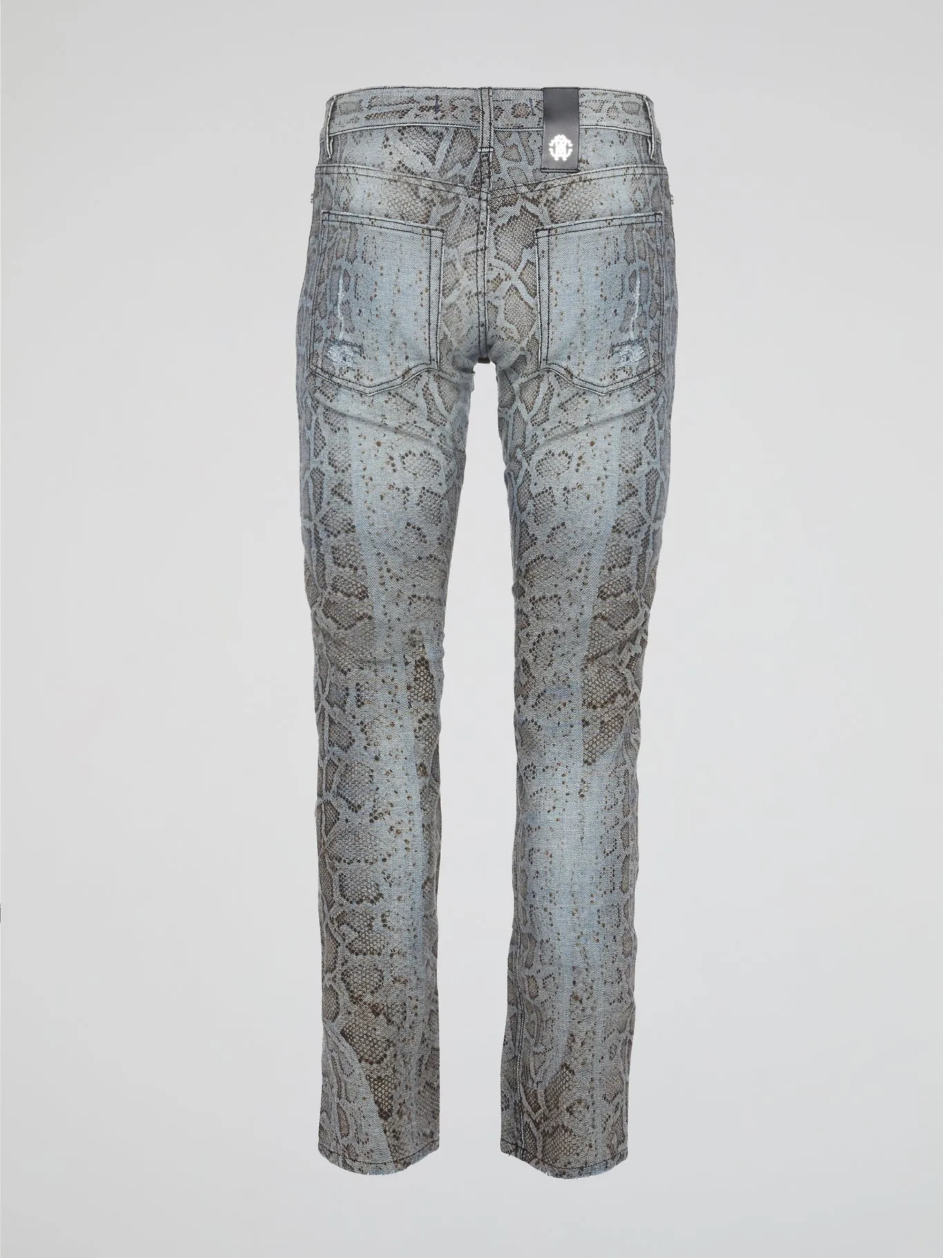 Snake Print Denim Jeans
