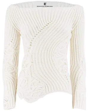 Snow White Off The Shoulder Knit Blouse