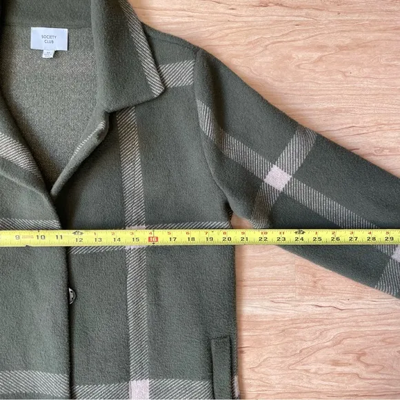 |Society Club| Check Doubled Faced Plaid Coat Oversized Woman’s Medium