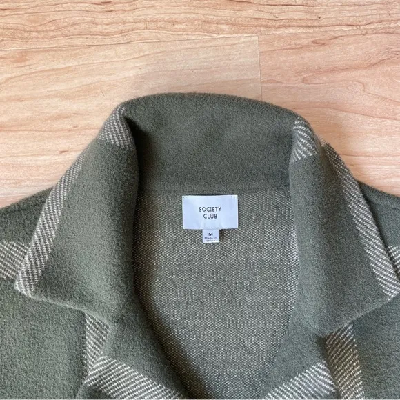 |Society Club| Check Doubled Faced Plaid Coat Oversized Woman’s Medium