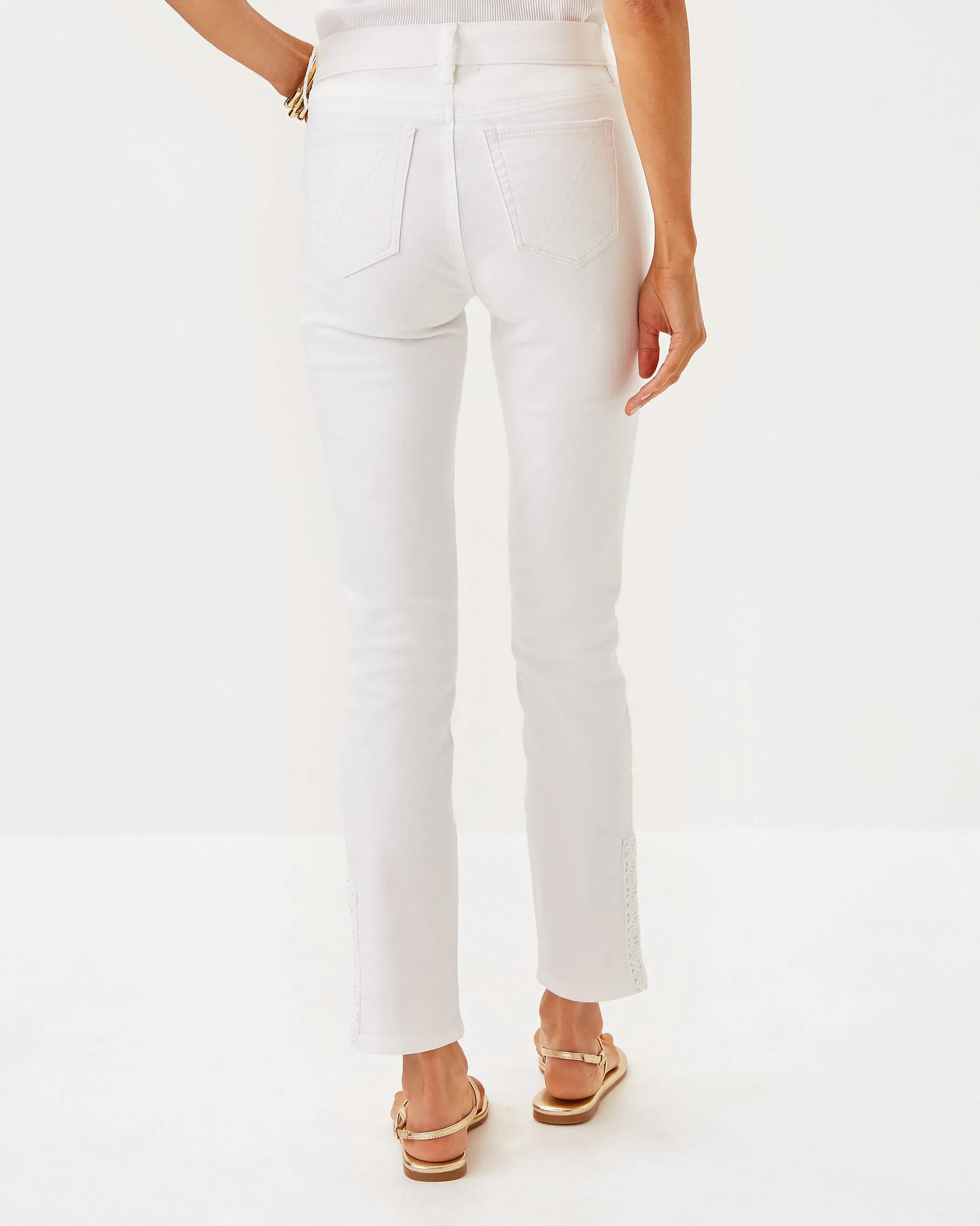 South Ocean High Rise Skinny Jean with Lace